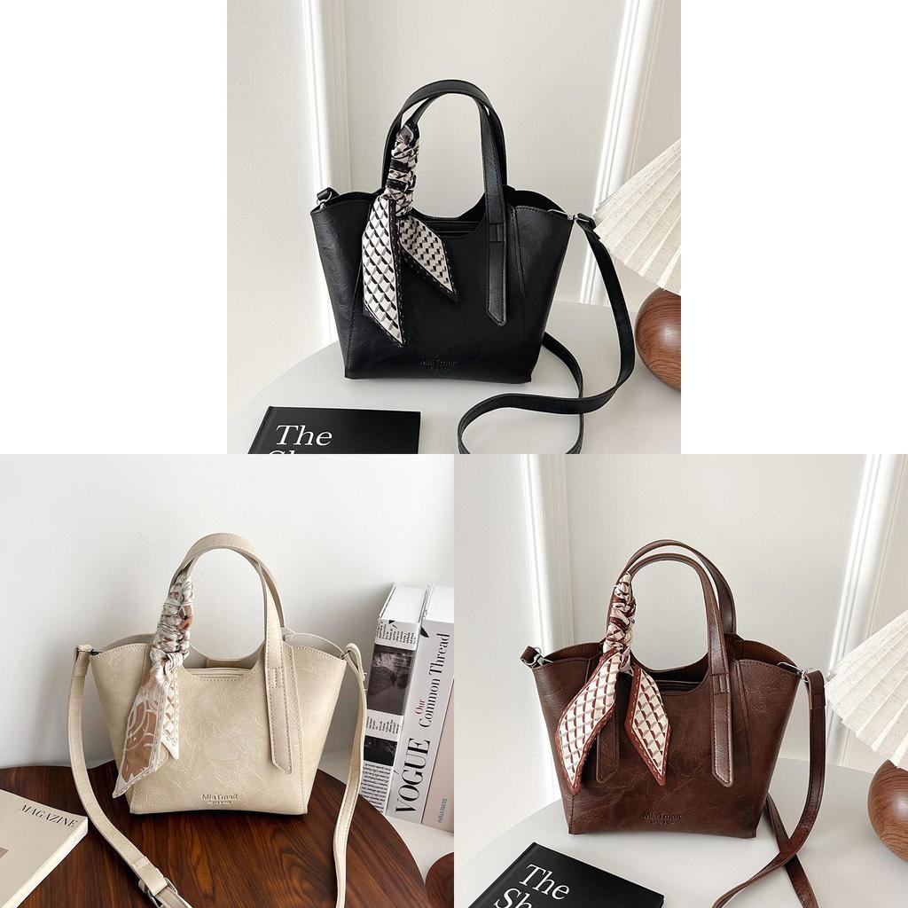 Pu Water Bucket Bag With Magnetic Closure For Daily Casual Use
