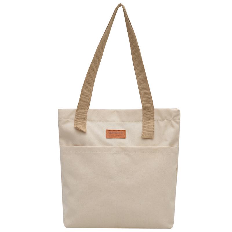 Large Capacity Fashionable Canvas Tote Bag - Versatile Single Shoulder Bag for Casual Commute