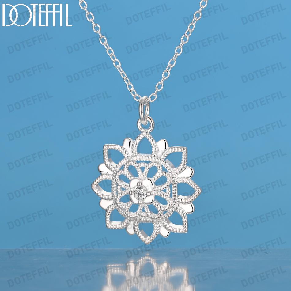 Collana floreale alla moda in argento sterling 925, gioiello da sposa alla moda