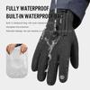 Outdoor Winter Cycling Skiing Gloves Black Waterproof Warm Touchscreen Anti-Slip Mountaineering Motorcycle Ski Gloves