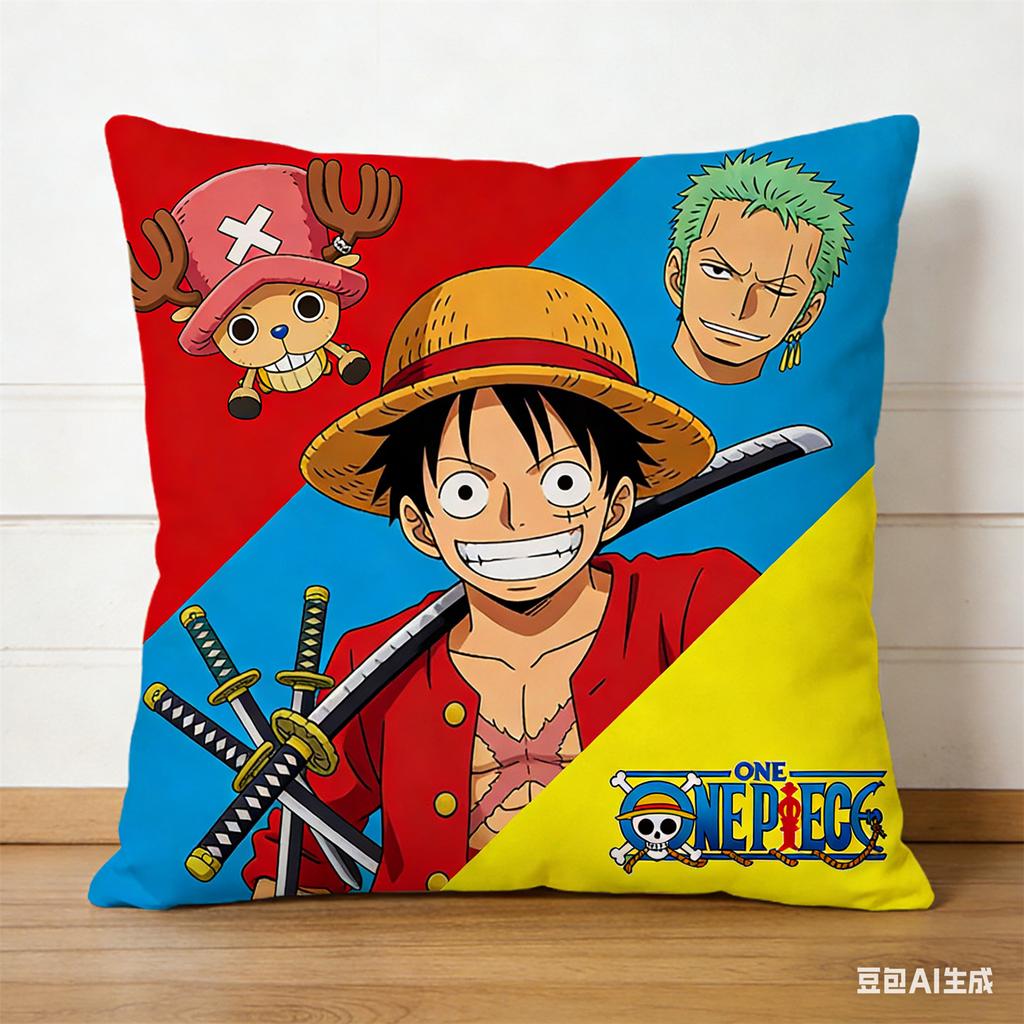 One Piece Pillow Cover Anime Fan Favorite Character Print Decorative Pillowcase for Bedroom Living Room and Anime Enthusiasts