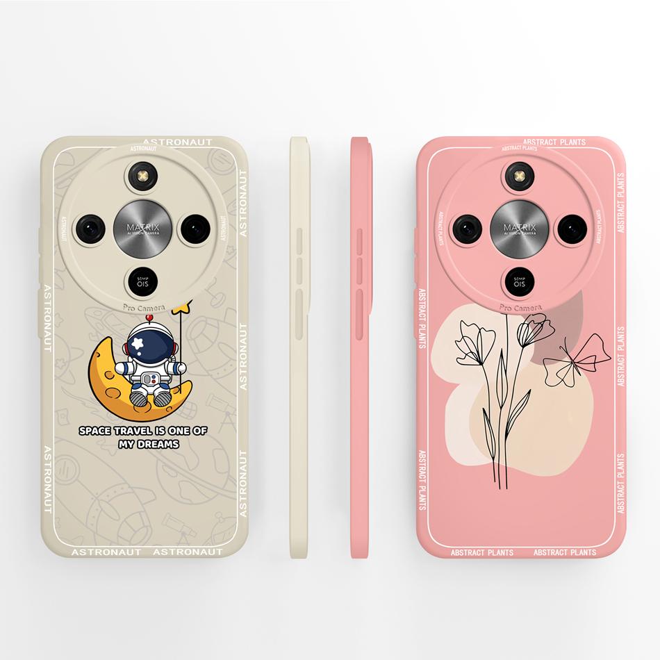 For Honor Magic 8 Lite Case Simple Butterfly Phone Cover Soft Liquid Silicone Shockproof Back Covers For Magic8 Lite 5G Bumper