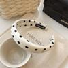 PROLY New Fashion Headband For Women Casual Black White Point Hairband Soft Spongy Headwear Autumn Hair Accessories For Adult