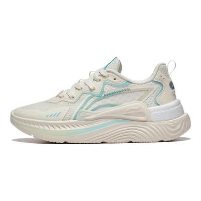Li Ning Qing You Fabric Synthetic Leather Non-Slip Wear-Resistant Low-Top Sports Casual Shoes Women Sneaker Light-Blue AGLT058-1