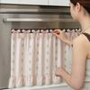 Oven Skirt with 7 Ribbon Ties Mushroom Flower Pumpkin Pattern Farmhouse Kitchen Decorative Cabinet Dishwasher Appliance Oven Curtain