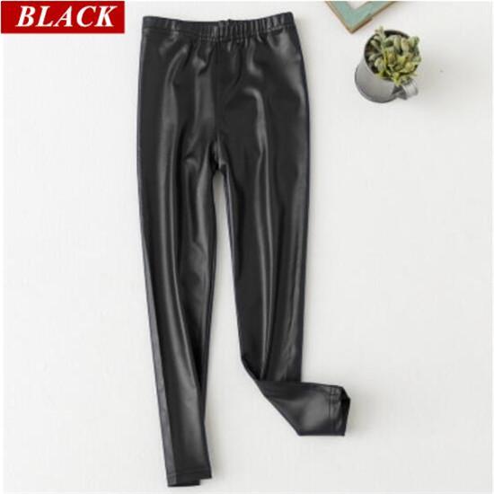 Frühling Kunstleder PU Leggings für Kinder Mädchen dünne Bleistifthosen elastische Taille Hose Kinder