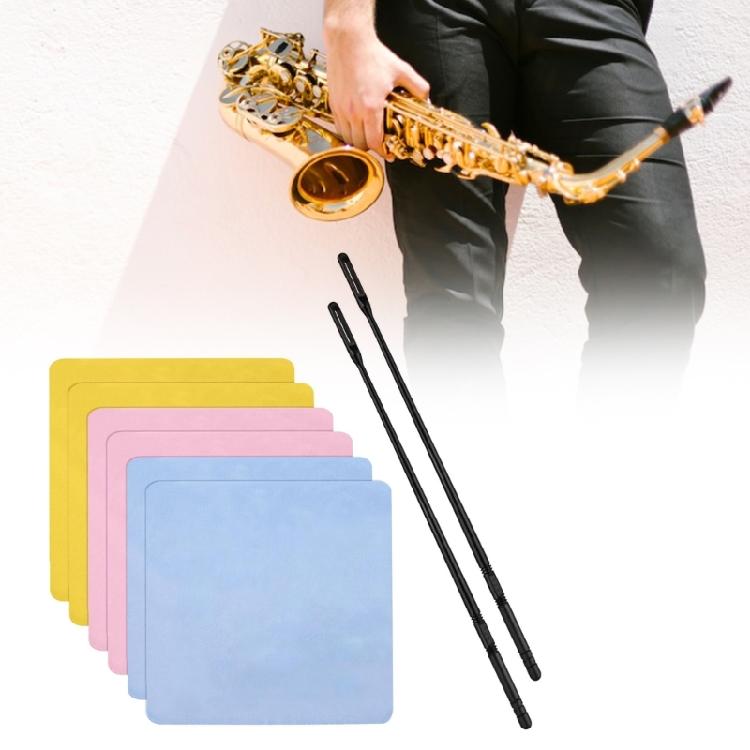Long 34.5cm Flute Cleaning Tool with Multipurpose Microfiber Pads Suitable for Professional Instrument Maintenance