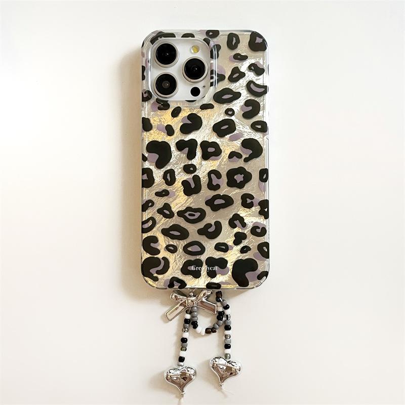 Ins Personalized Girl Black Leopard Print Suitable for IPhone16promax Mobile Phone Case Apple 15pro Hard Case