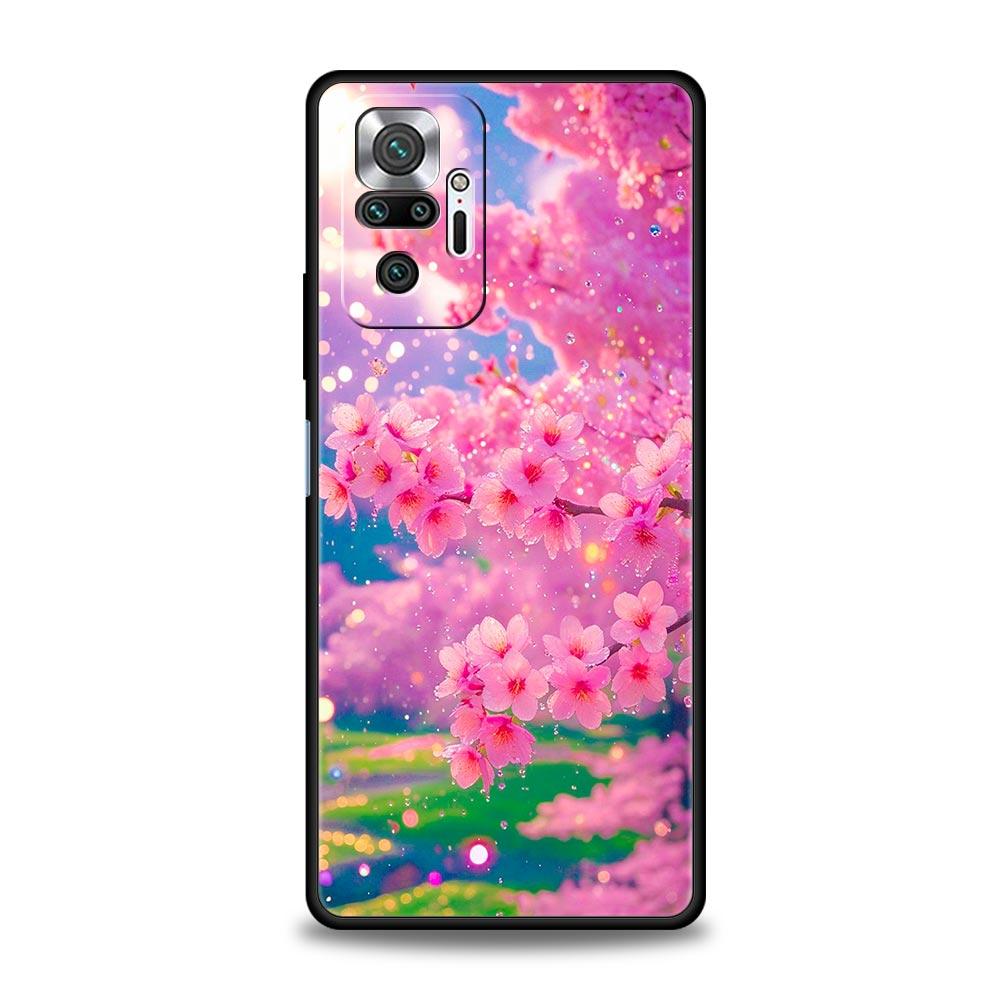 Korean Flower Phone Case Cover for Redmi 14C 10C Note 15 14 13 12 10 11 K40 Pro Plus 5G Shockproof Soft TPU Shell Fundas Capas