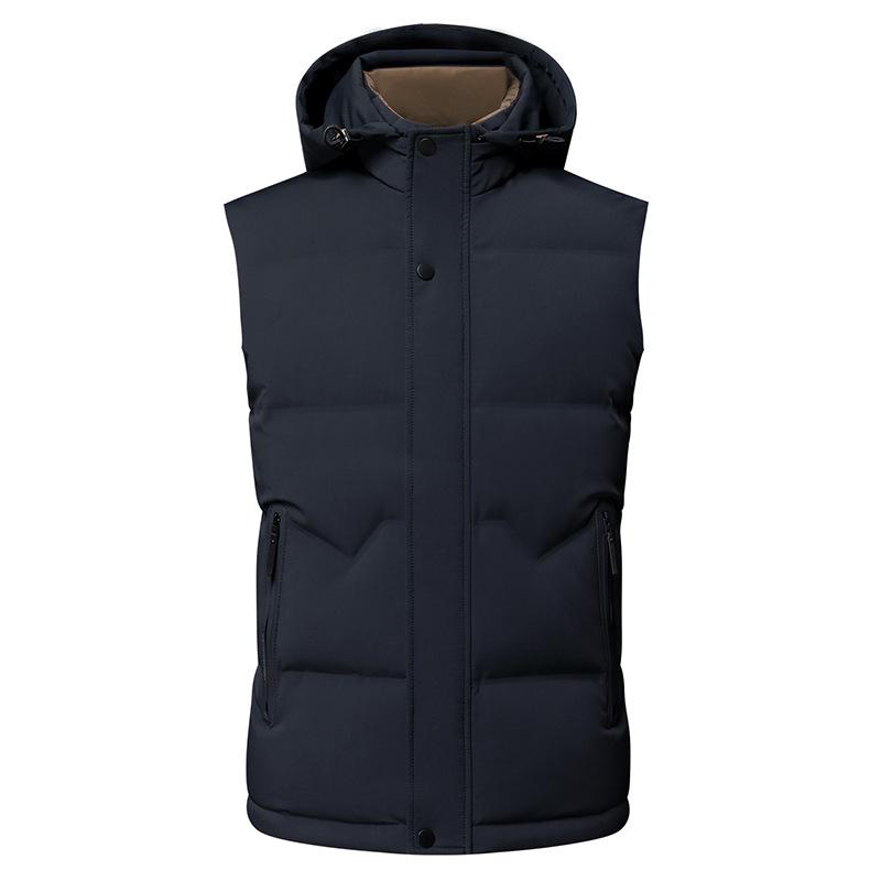 Men's New Winter Down Removable Hooded Vest