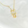 Zodiac Tiger Necklace Natal Year Temperament Opal Inlaid Titanium Steel Chain