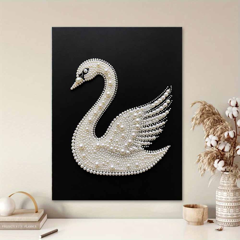 5D DIY Pearl Diamond Painting Kit Elegant Swan Full Drill Embroidery Mosaic Art Home Wall Decor Gift