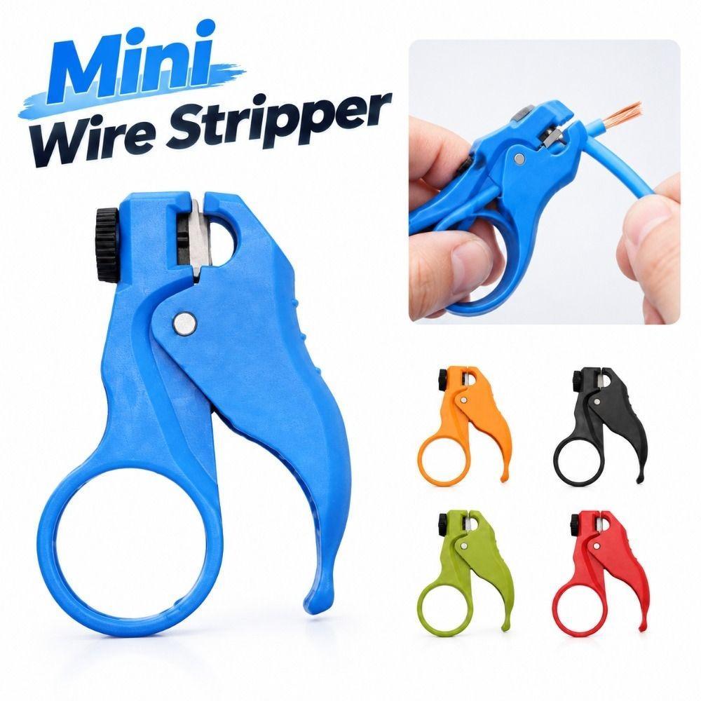 Spring Assisted Mini Wire Stripper One-Handed Cable Stripper for Cat5e-Cat8 Network Cable