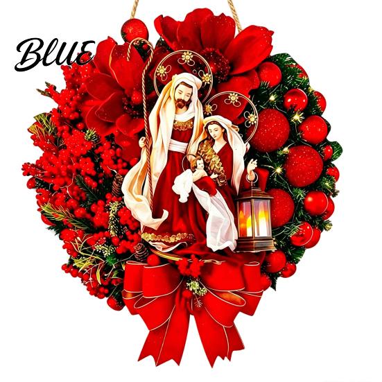 Santa Claus Wall Art Christmas Wooden Hanging Pendant Festive Ornaments with Hemp Rope for Tree Rustic Farmhouse Window Fireplace Decoration,