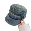 Retro Rivet Washed Denim Flat Top Cap Children Spring And Summer Korean Version Versatile Newsboy Hat Showing Face Small Baseball Bat