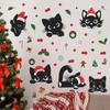 Wall Sticker Christmas Wall Sticker Black Cat Star Atmosphere Christmas Window Sticker Refrigerator Sticker Kitchen Children's Room Wallpaper