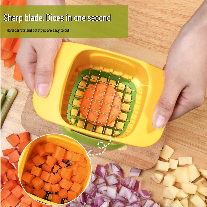 Multifunktionaler Gemüse- & Obstschneider: Pommes Frites-, Zwiebel-, Gurken-, Karotten- und Schinkenschneider