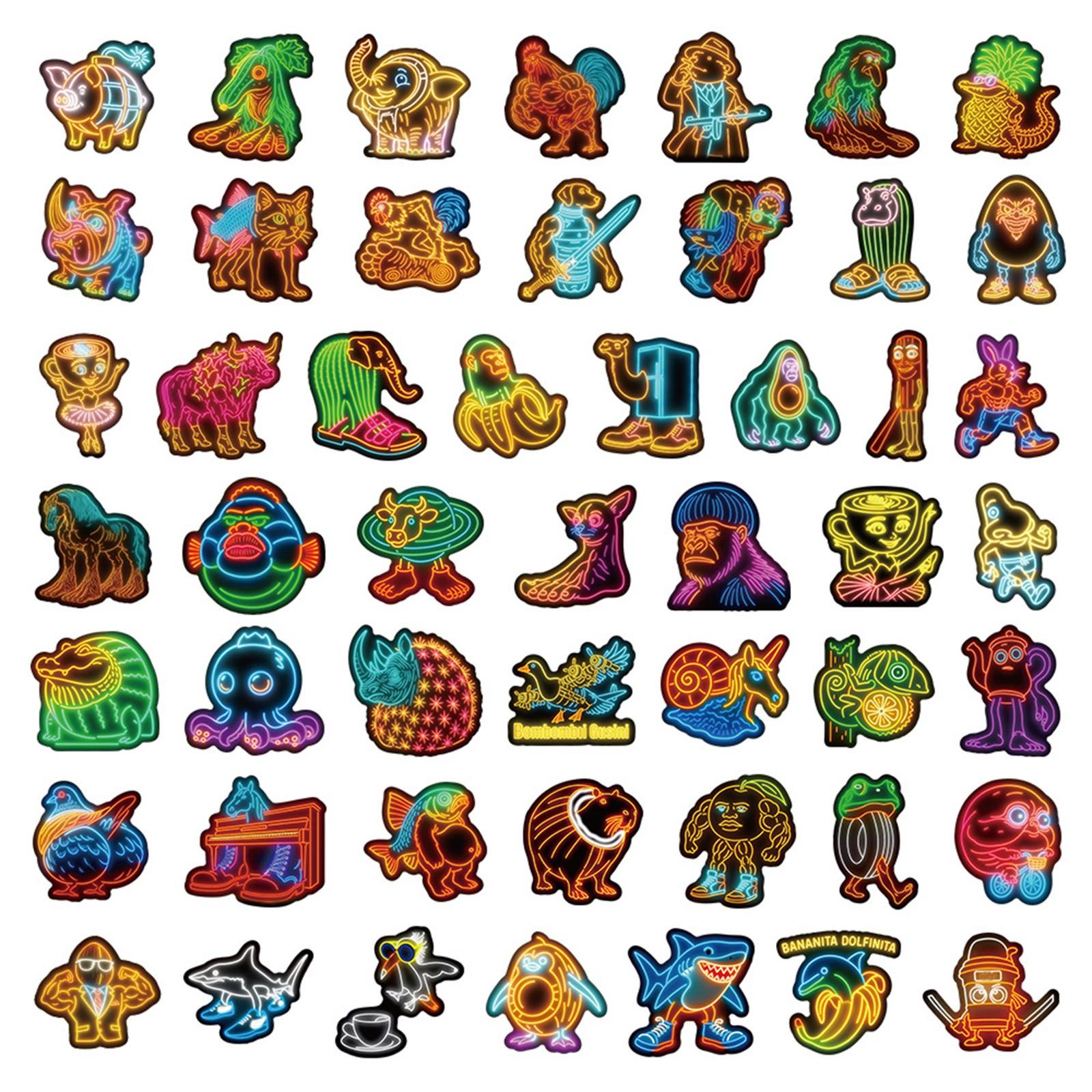 

Неон от Doodle Stickers Продажа Персонализированные Декоративные Автомобильные Водонепроницаемые Мультяшные Наклейки 50 шт. One Size