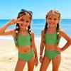 Girls Two Piece Swimsuit Tankini Set Kids Summer Swimwear Soft Fabric Comfortable Fit Durable Construction Suitable for Beach Pool Activities