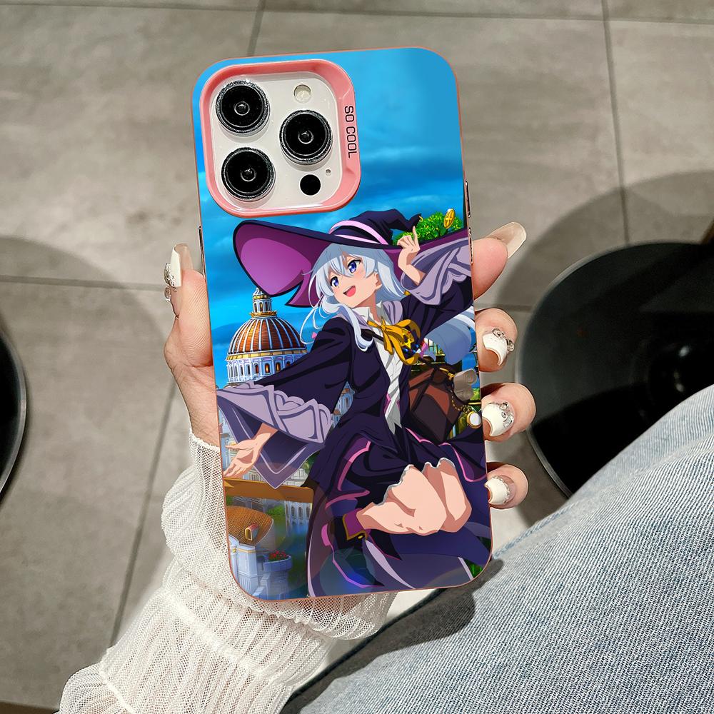 

Wandering Witch Elaina Pink Translucent Mobile Phone Case for iPhone 17 16 15 14 13 12 11 X XR XS Air Pro Max Plus Cover iPhone 16