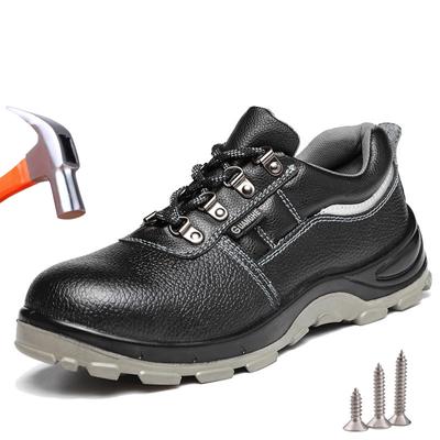 Work Safety Shoes Men Genuine Leather Breathable Anti-puncture Work Sneakers Male Steel Toe Work Safety Indestructible Boots