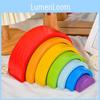 Seven Wooden Layer Rainbow Arch Blocks For Children Learning Development And