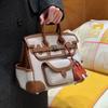 New 25CM Cargo-Swift leather with canvas pocket leather shoulder strap