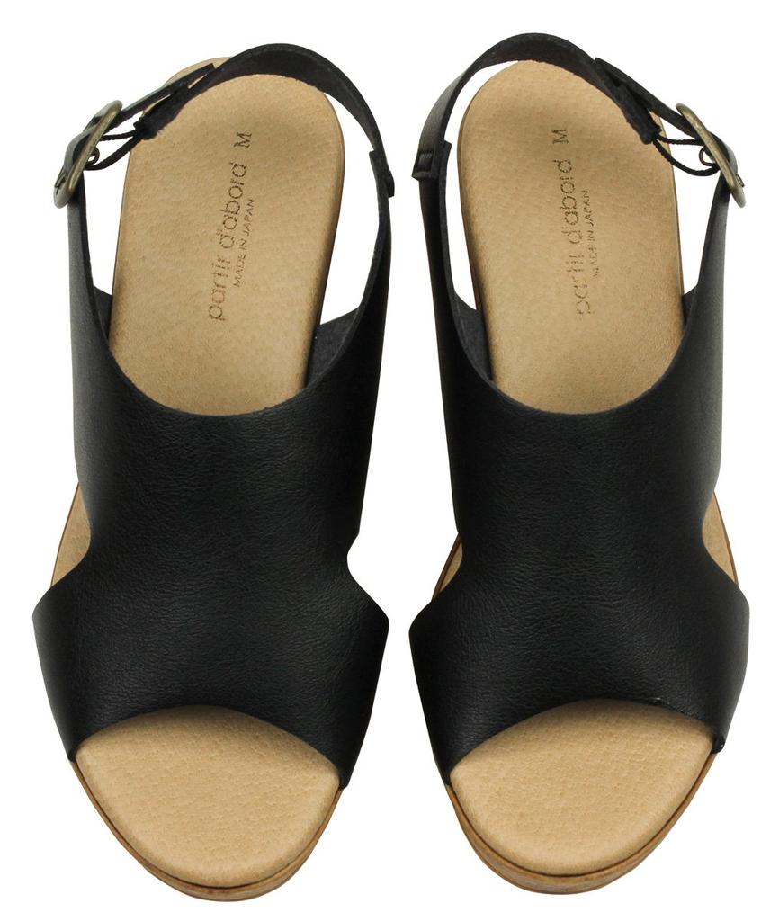 sandals for easy to walk wedge back LL [Arch Contact] (Partir d`abord) Japanese-made women, in, sole, strap, black,