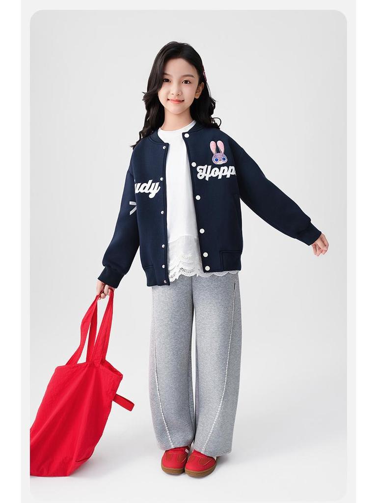 Officer Judy Hopps Baseballjacke für Mädchen - Cartoon-Schleife Herbst-Oberbekleidung