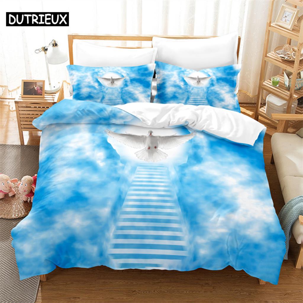 Sky Fantasy Queen Bedding Set Duvet Cover Set Kids Bedding Digital Printing Bed Linen King Size Duvet Cover Set Bedding Set