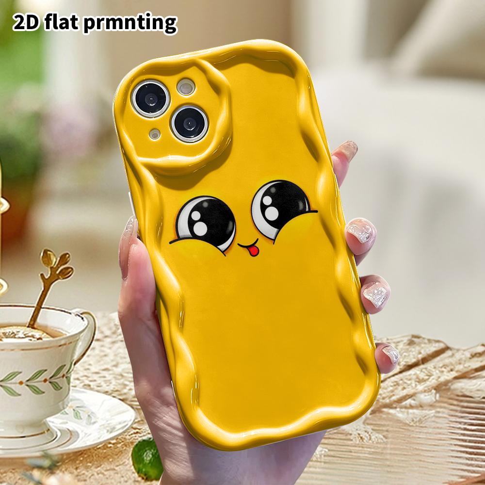 Phone Case: 2D Flat Design Suitable for iPhone 18 17 16 15 14 13 Pro Protective Case, Cute Big Eye Expressions, Perfect Christmas and Halloween Holida