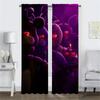 Five Nights At Freddy's Tulle for Bedroom Modern Living Room Curtains 2 Pieces Window Curtain Shades Halloween Decoration Camera