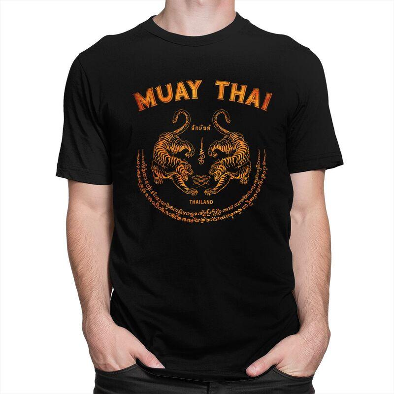 Individuelles Cooles Muay Thai Tiger T-Shirt Herren Kurzarm 100% Baumwolle T-Shirt Freizeit Sak Yant Tattoo Kickboxen Thailand T-Shirts