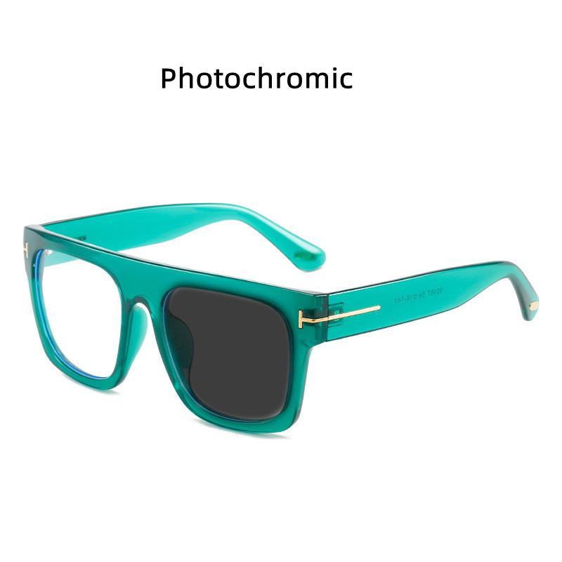 Photochromic Reading Glasses Oversized Square Leopard Print Women Eyeglasses Anti Blue Light Big Frame Computer Eyewear