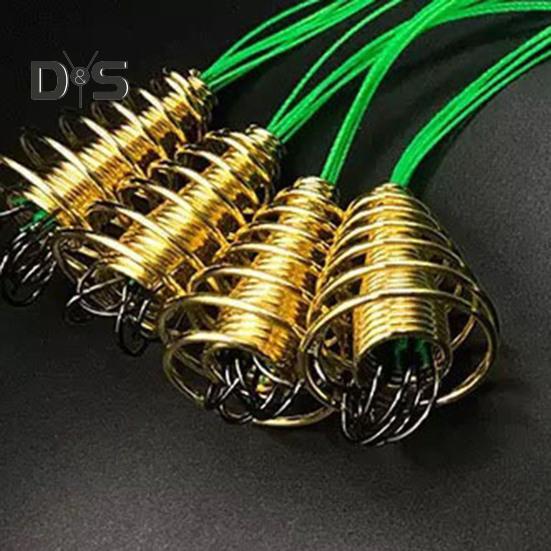 4Pcs/Set Trap Fishing Hook with Spring Carp Feeder Tangle-Free Heavy Duty Green Line Metal Barbed Fish Hook Rig Carp Fishing Accessories