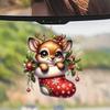 Holiday Pendant Car Cartoon Deer Design Acrylic Construction Festive Decoration