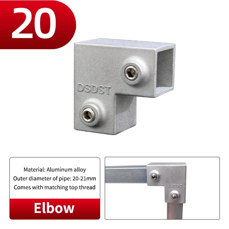 20x20mm Čtvercová trubka Třícestný 25x25mm 30x30mm Hliníková slitina Koleno Spojka Příslušenství Pevný spoj trubky