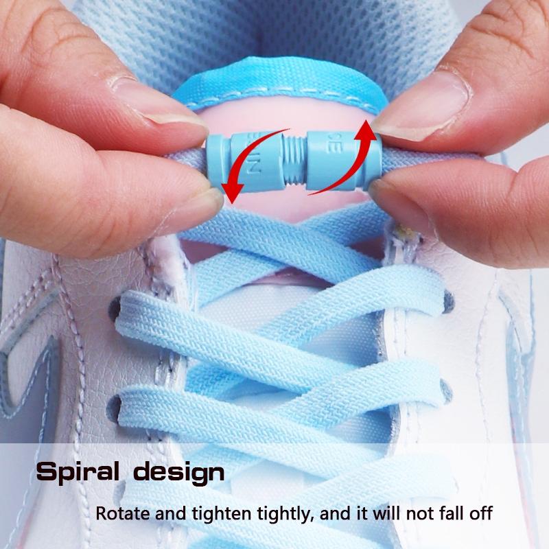 No Tie Shoe laces Elastic Laces Sneakers Colorful Capsule Lock Shoelaces Without ties Kids Adult 0.6cm Flat Shoelace for Shoes