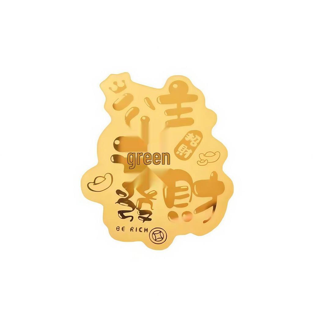 Gold Leaf Lucky Cat Phone Sticker - 999 Gold Foil Wealth Charm