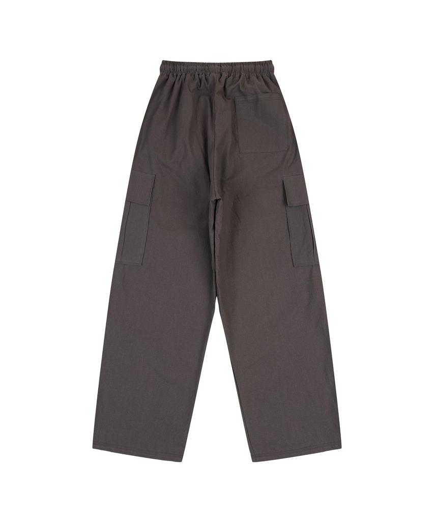 W STANDARD Linen-Like Pintuck Cargo Pants [Charcoal]