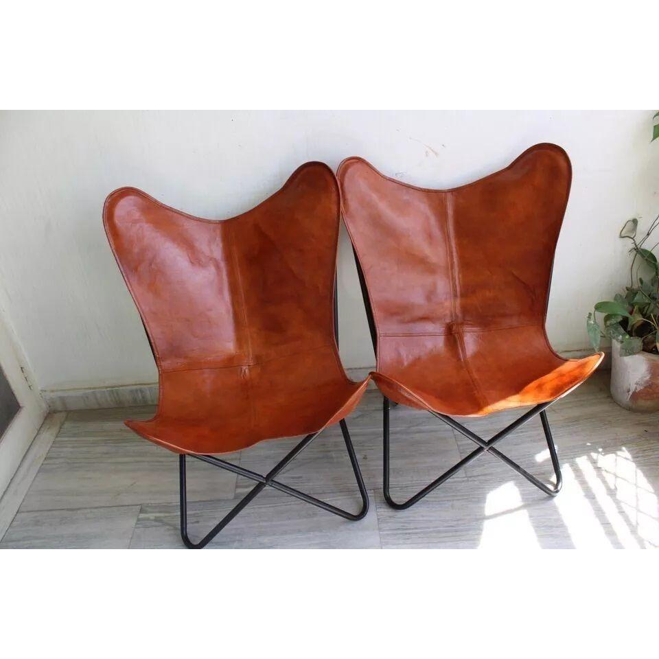 

кожаный стул Butterfly, набор из 2 шт., винтажный кожаный стул премиум-класса для гостиной