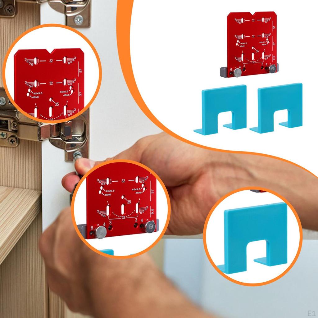 35mm Cabinet Hinge Jig Mounting Plate, Easy Installation Hardware, 2mm Crack Alignment Tool Drill