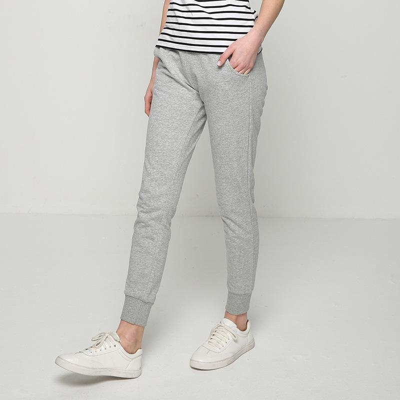 Sweatpants women's loose casual versatile straight leg tied feet thin women's spring and autumn gray small nine-point bloomers