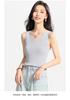 Inner sleeveless ice silk knitted base T-shirt, camisole vest, women's outerwear T-shirt, air-conditioned top, casual summer