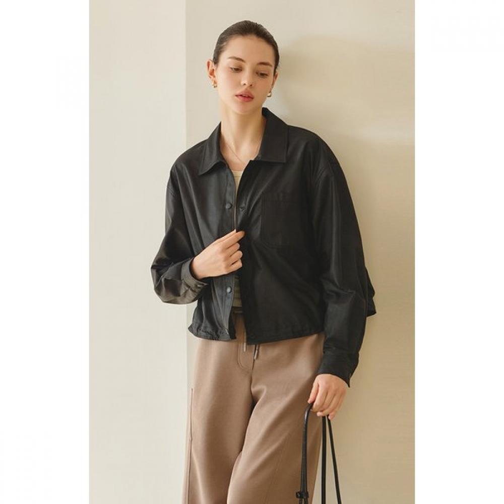 Huit Fake Leather Shirt Jacket Htwsu5k02t