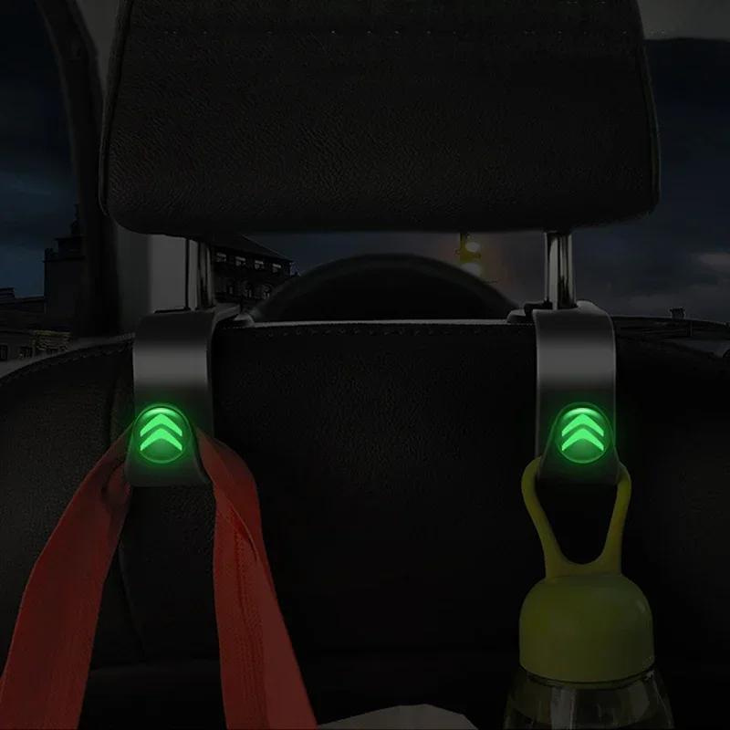 Luminous Car Seat Back Hook Portable for Citroen Jumper C5 Xsara DS3 ElyseeC3 C4 C2 Berlingo C1 Grand Picasso Hanging Holder akh256