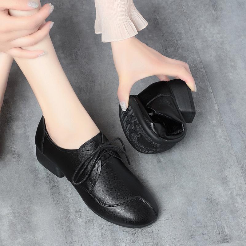 3cm Ladies Spring and Autumn New Soft-skinned Soft-soled Middle-aged and Old-aged Mom Leisure Shoe Women