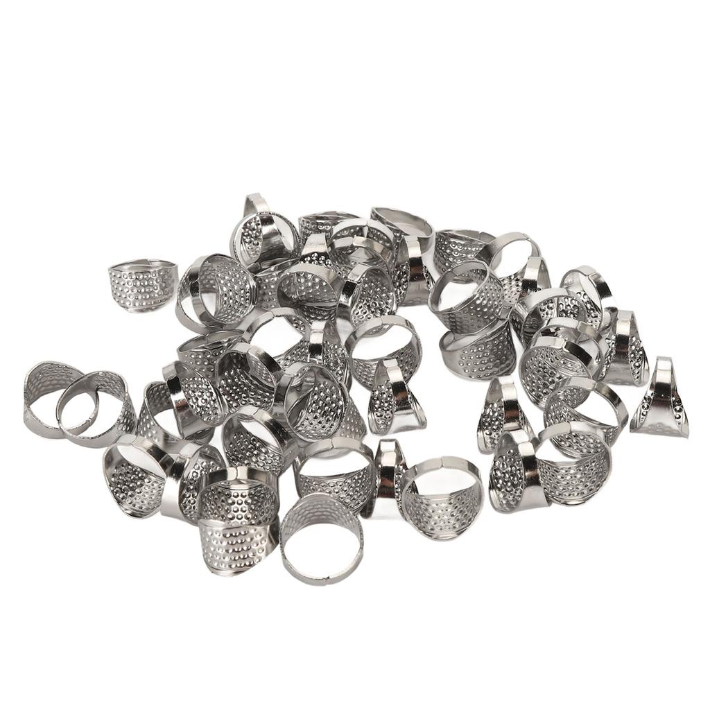 50pcs Metal Sewing Thimble Adjustable Size Rust Resistant DIY Tool Quilting Finger Protector Finger