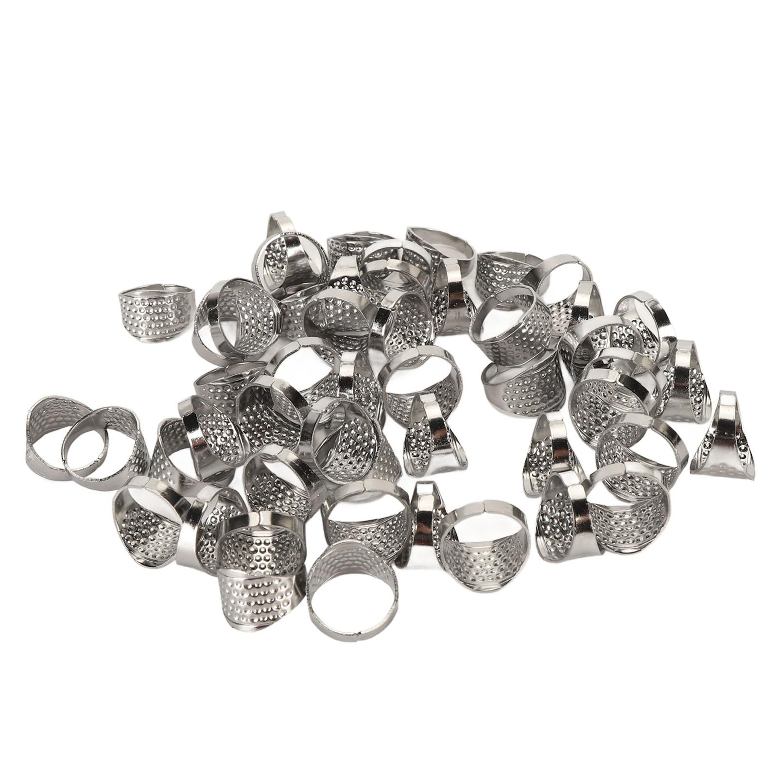 

50 шт. Металлический швейный наперсток Регулируемый размер Устойчивый к ржавчине Инструмент для DIY Квилтинг Защита пальца Палец