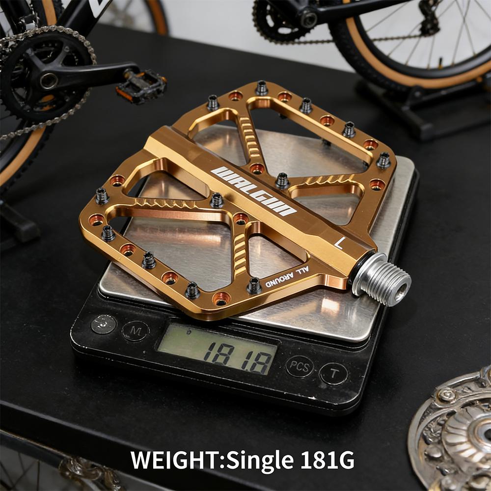 WALGUN Mtb Bicycle Pedals CNC Titanium Alloy Axis Road MTB Bike Pedals DU Bearings Non-slip 110*105mm Single 181g Cycling Parts